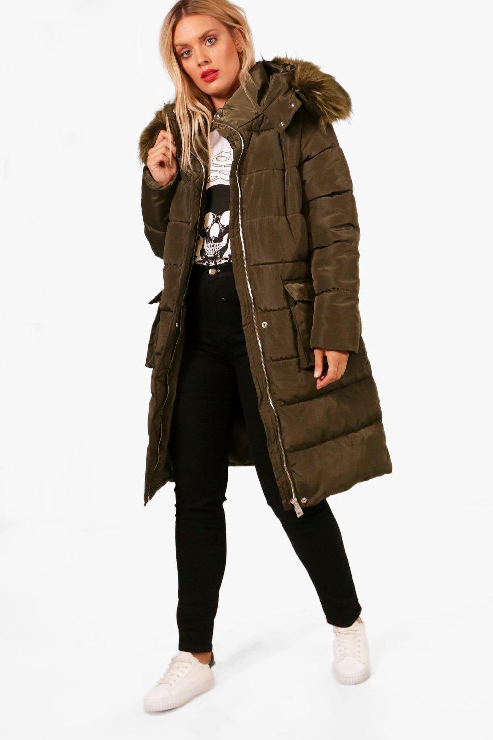 boohoo longline padded coat