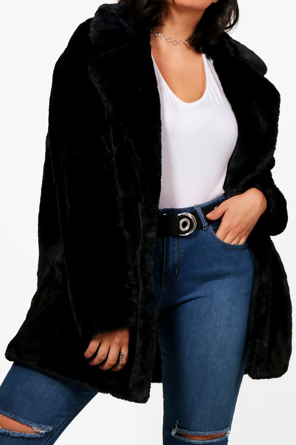 boohoo Plus Size Oversized Faux Fur Jacket