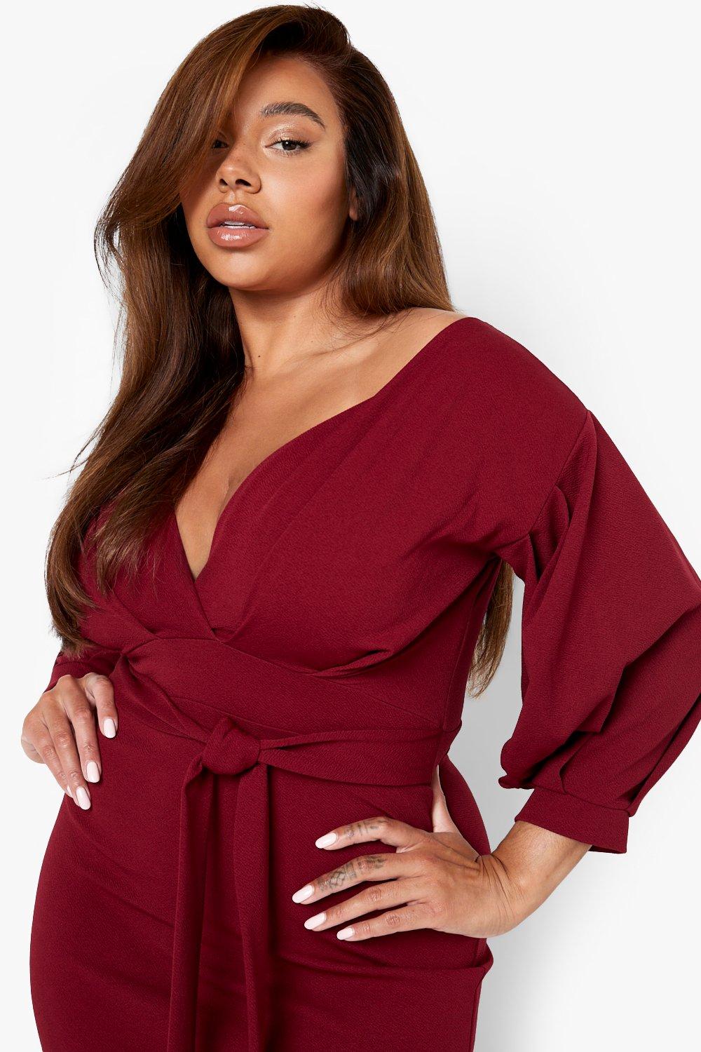 Maternity Off The Shoulder Wrap Midi Dress