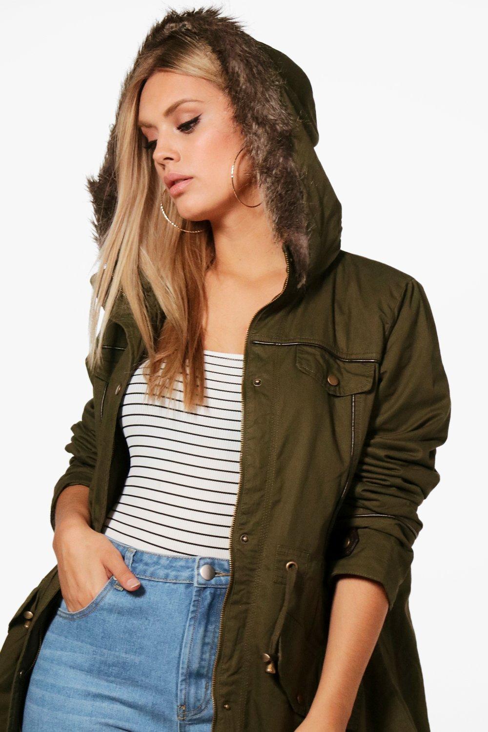 Plus Alexia Cotton Twill Parka Coat