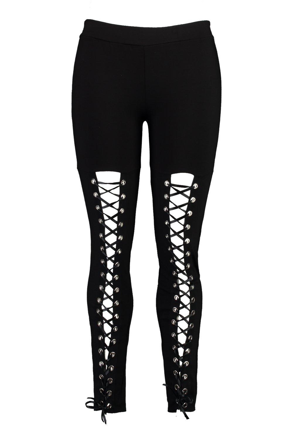 plus lace up leggings