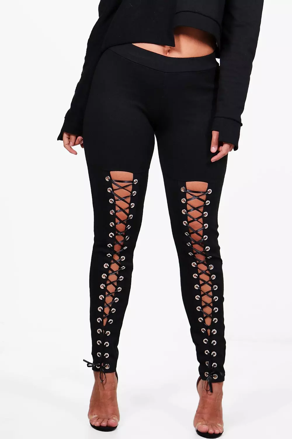 Eyelet lace up on sale leggings