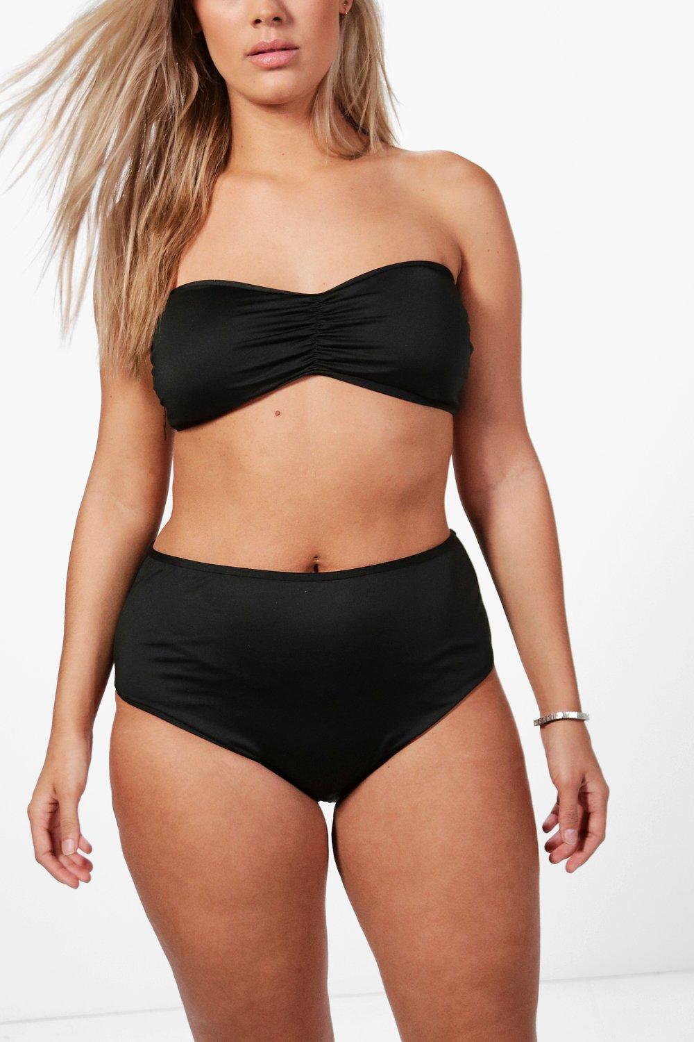 plus size black bandeau bikini top