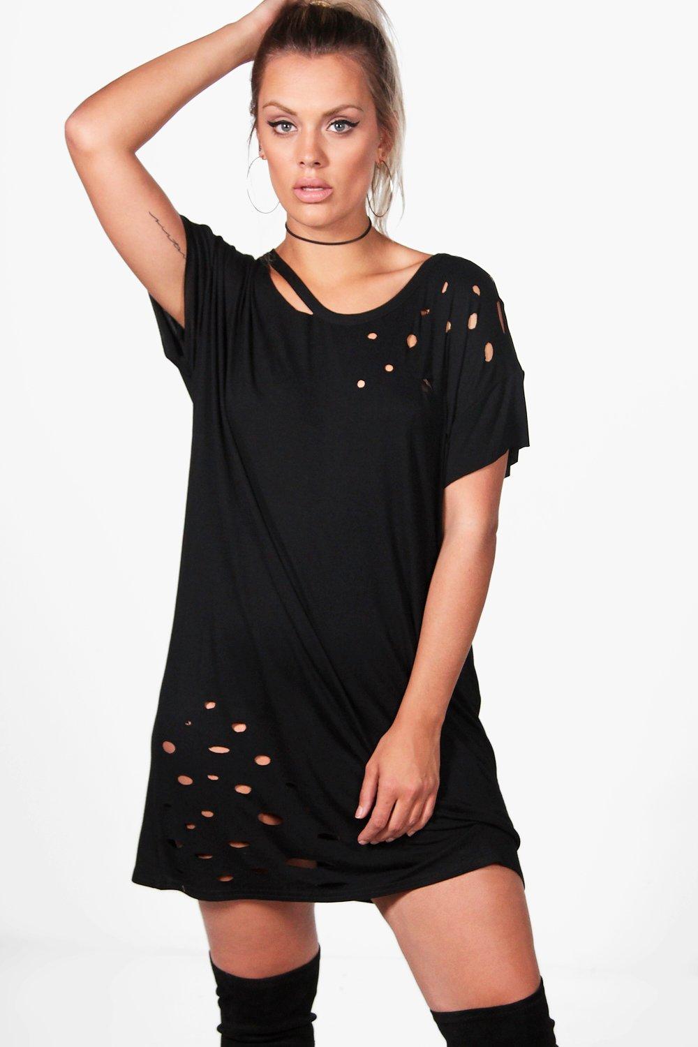 t shirt dress with cutouts