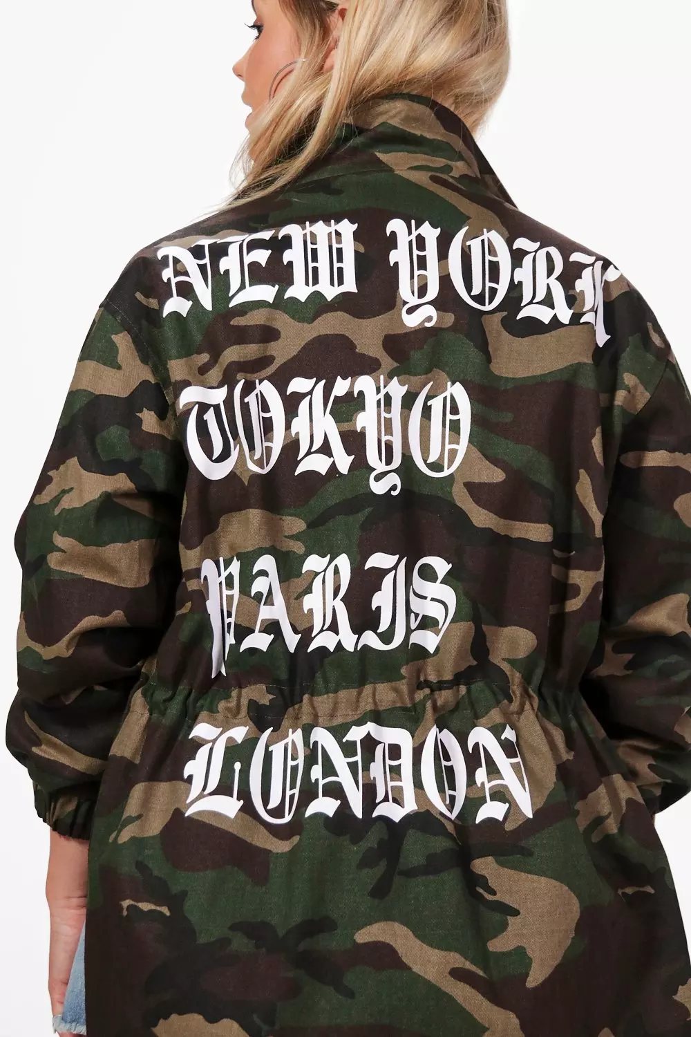 Camo jacket with 2025 writing on back