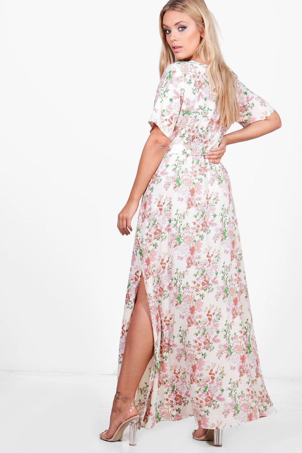 adele blush ruffle maxi dress