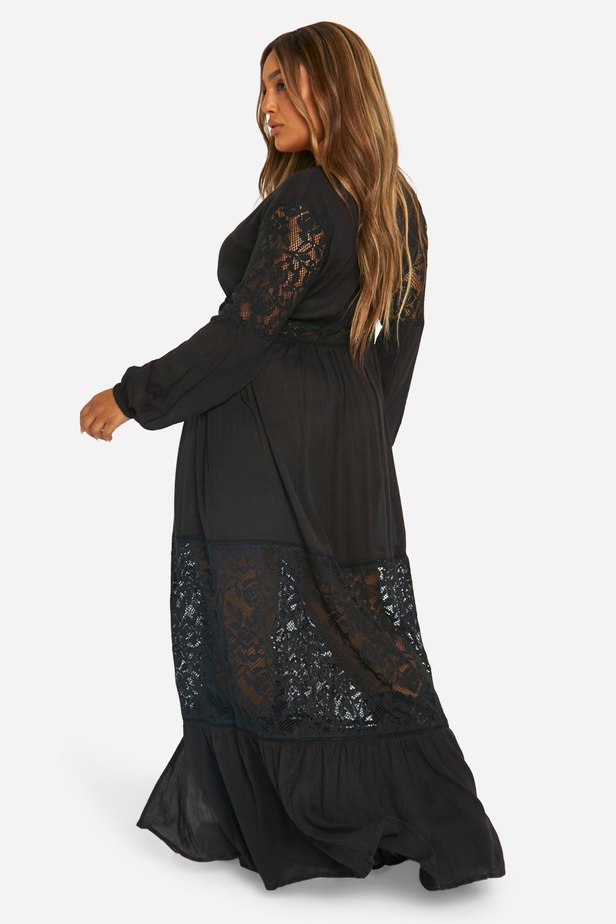 Lace boho maxi outlet dress