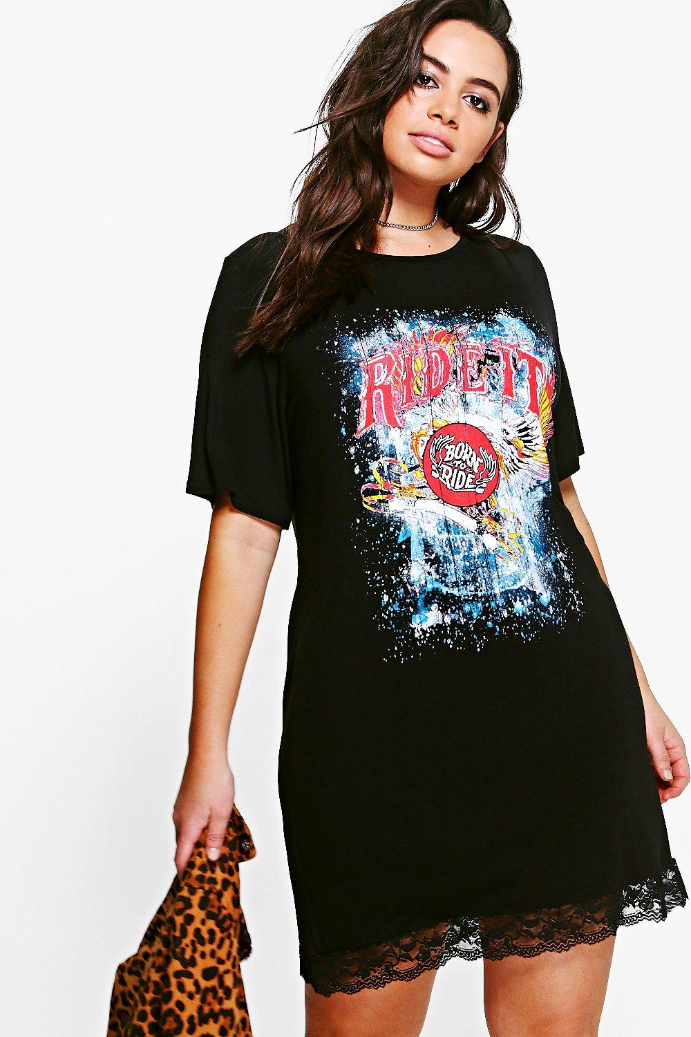 t shirt dress with lace bottom