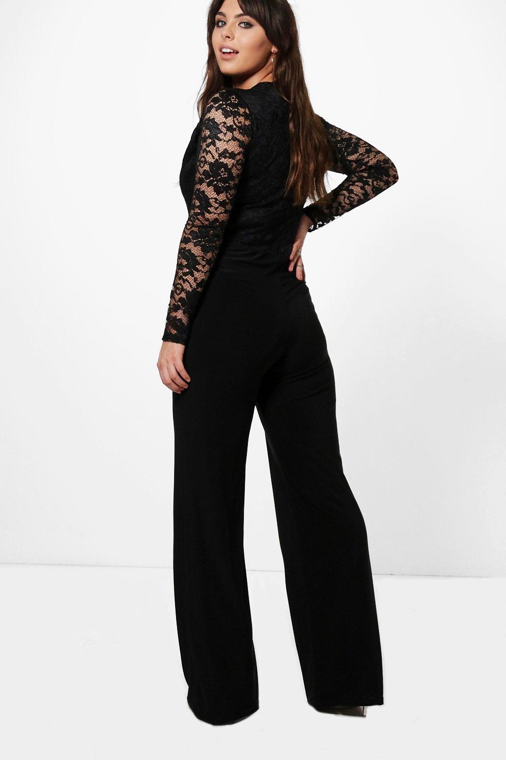 Plus Mesh Sleeve Slinky Off Shoulder Jumpsuit