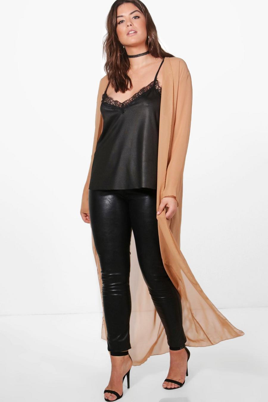 Camel Plus  Chiffon Maxi Duster image number 1