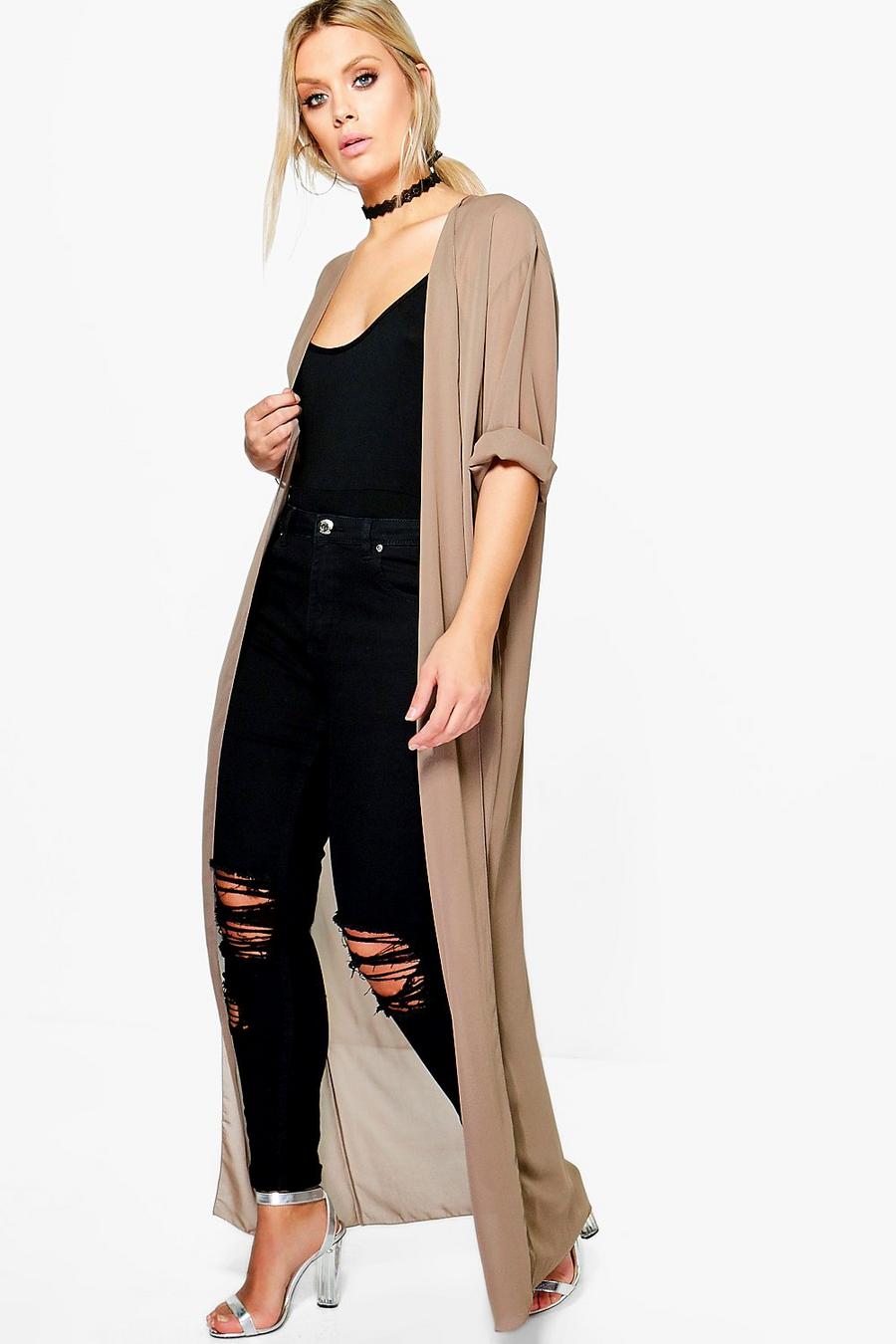 Mocha Plus  Chiffon Maxi Duster image number 1