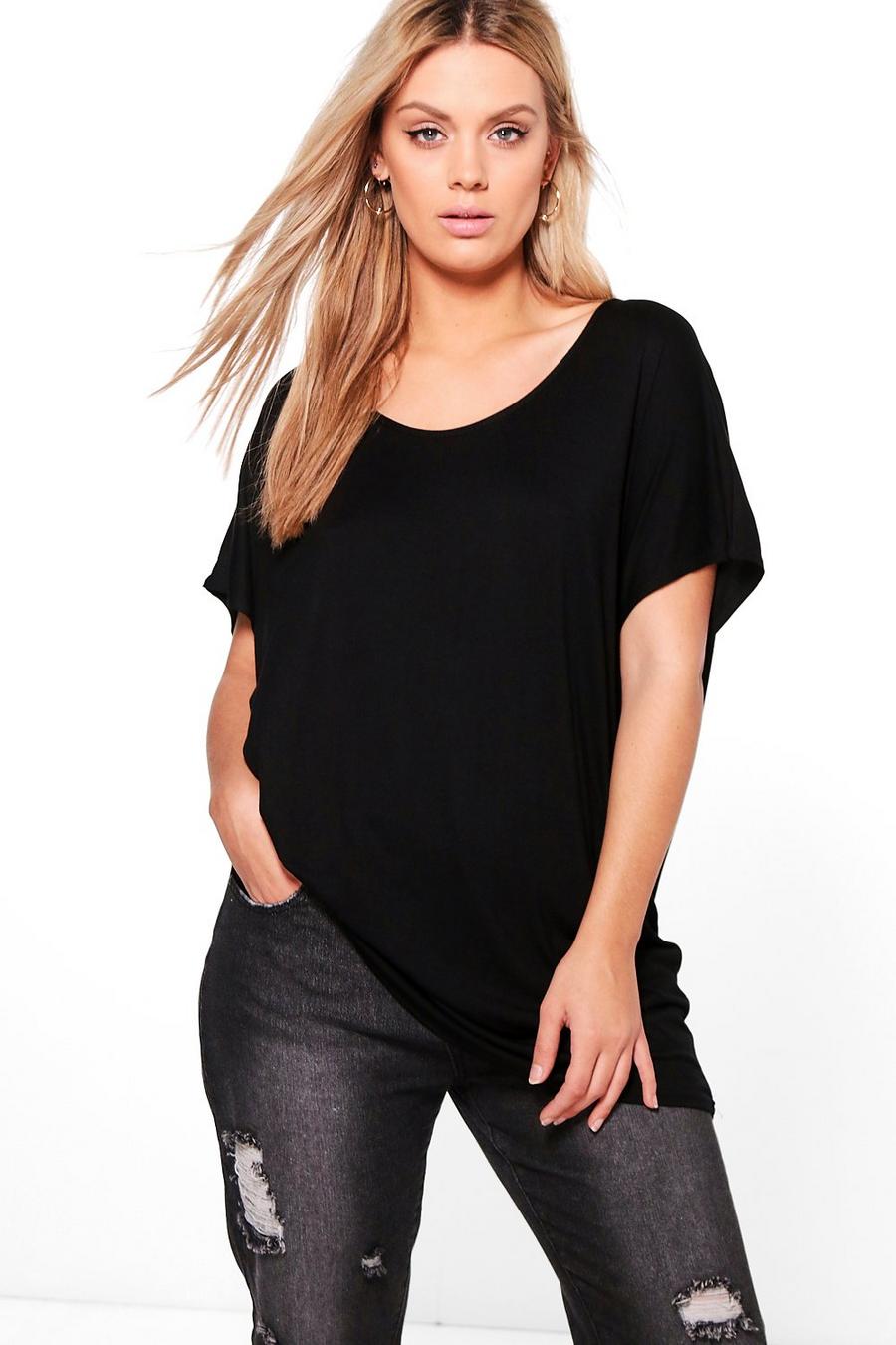 Grande taille - T-shirt oversize, Noir image number 1