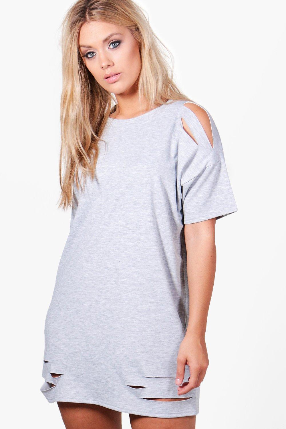 plus size distressed t shirt dress