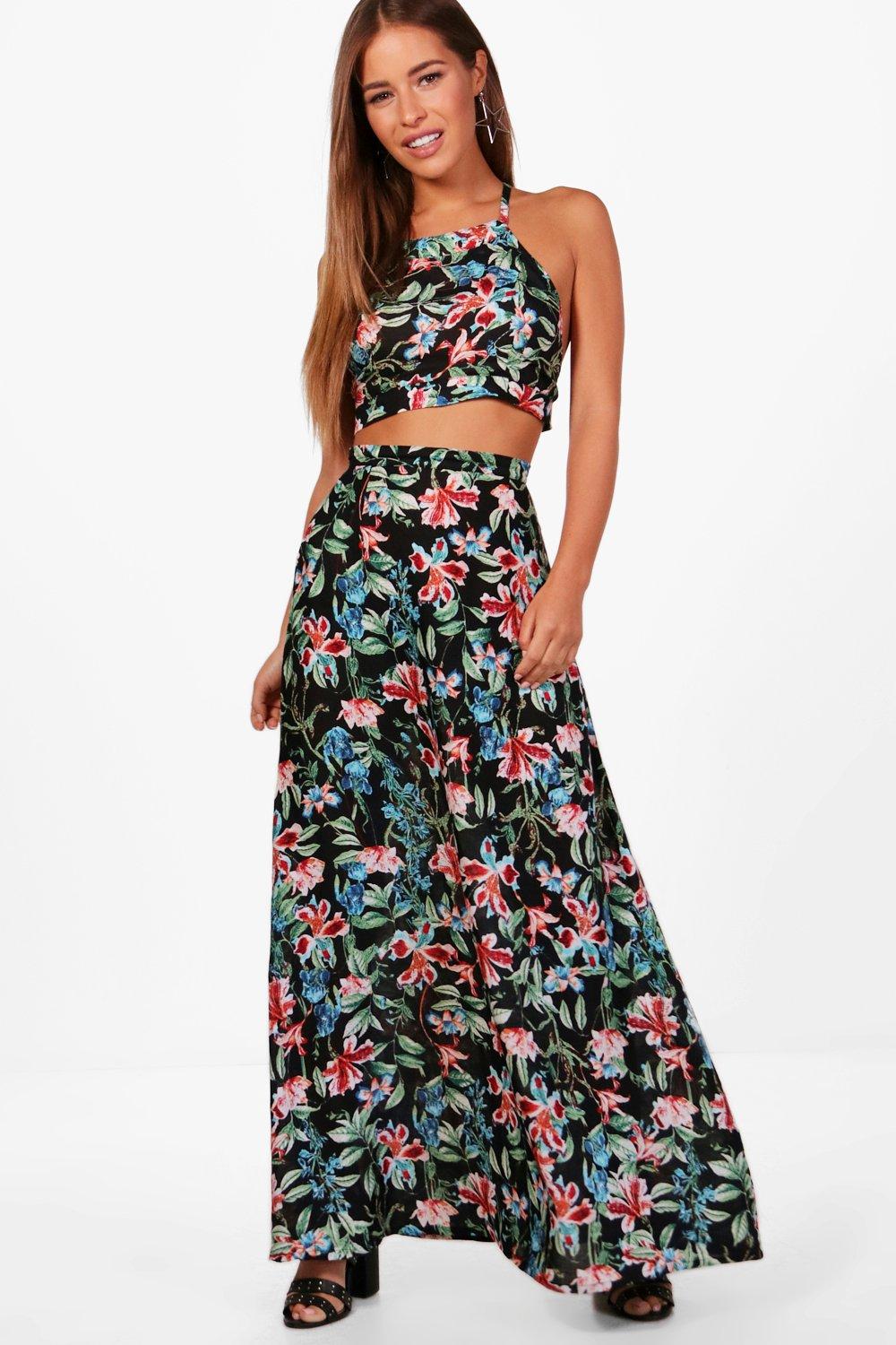 maxi skirt with halter top