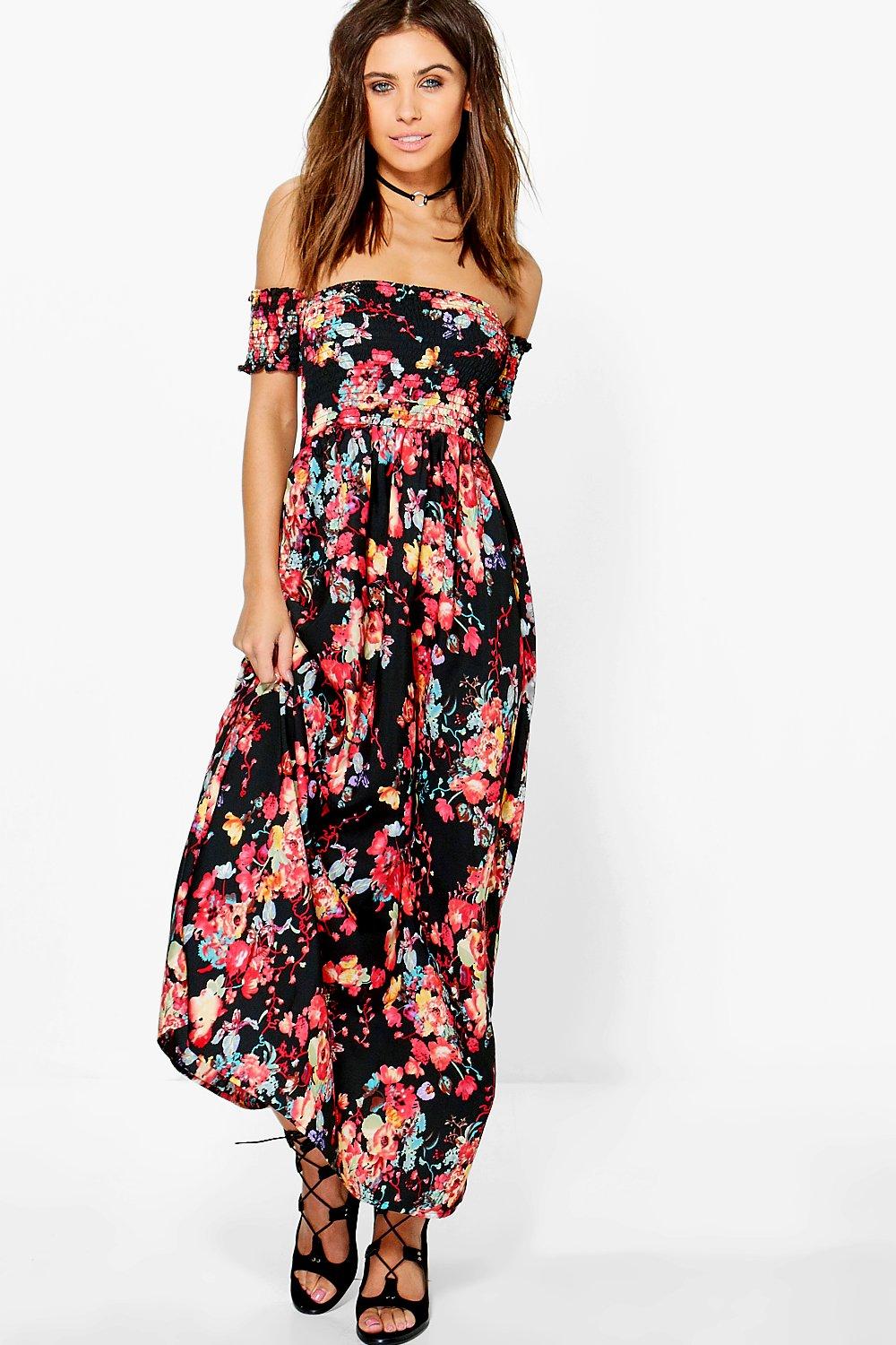 shirred maxi
