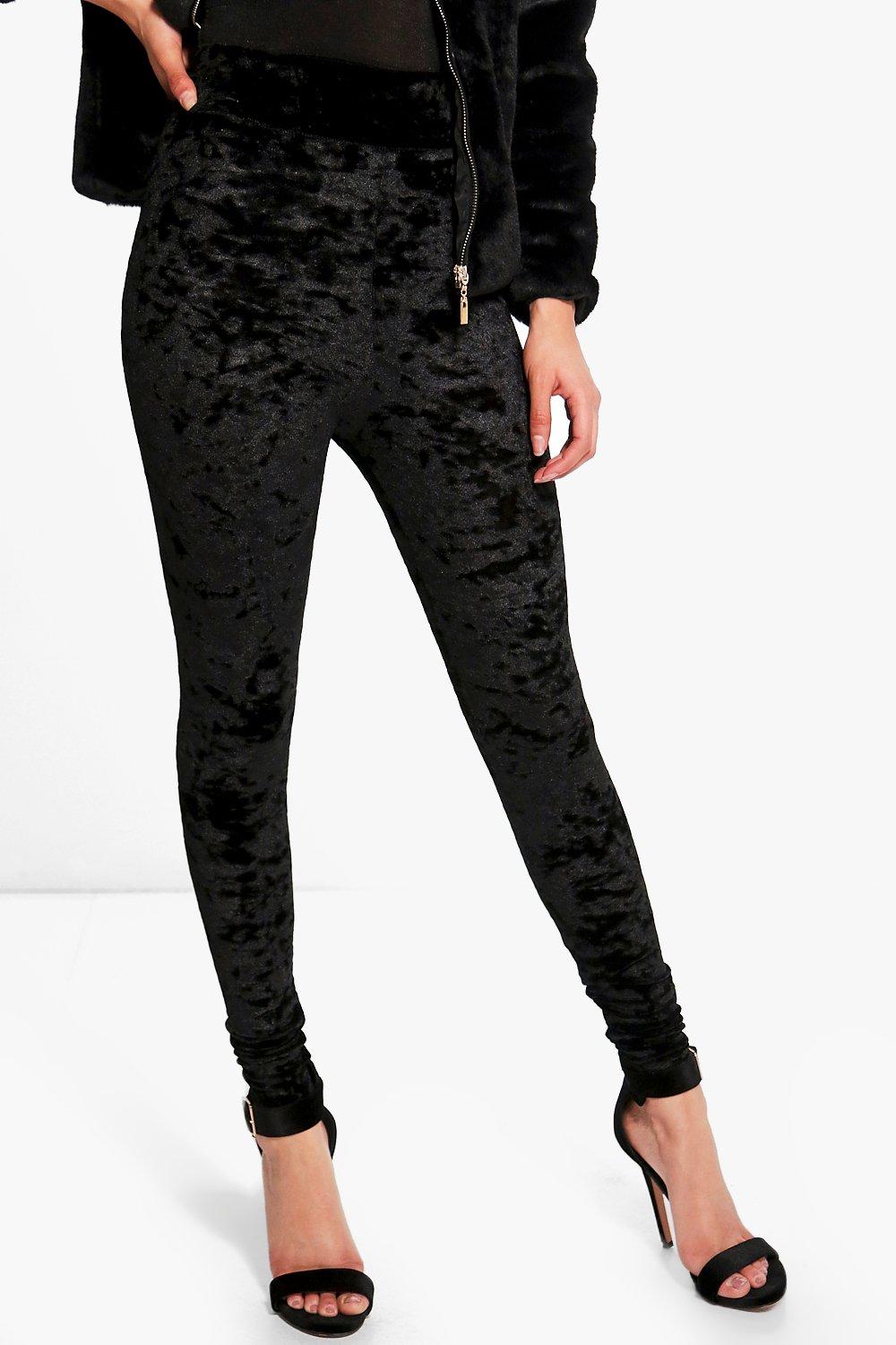 Du Jour Petite Pull-On Crushed Velvet Knit Leggings 