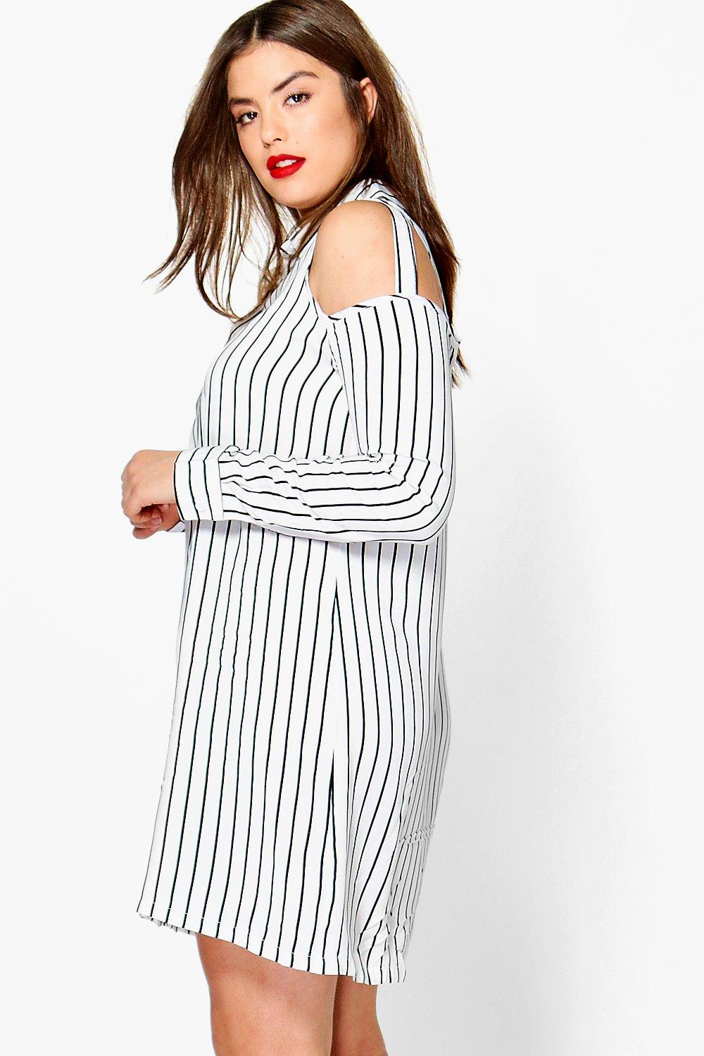 shoulder shirt dress