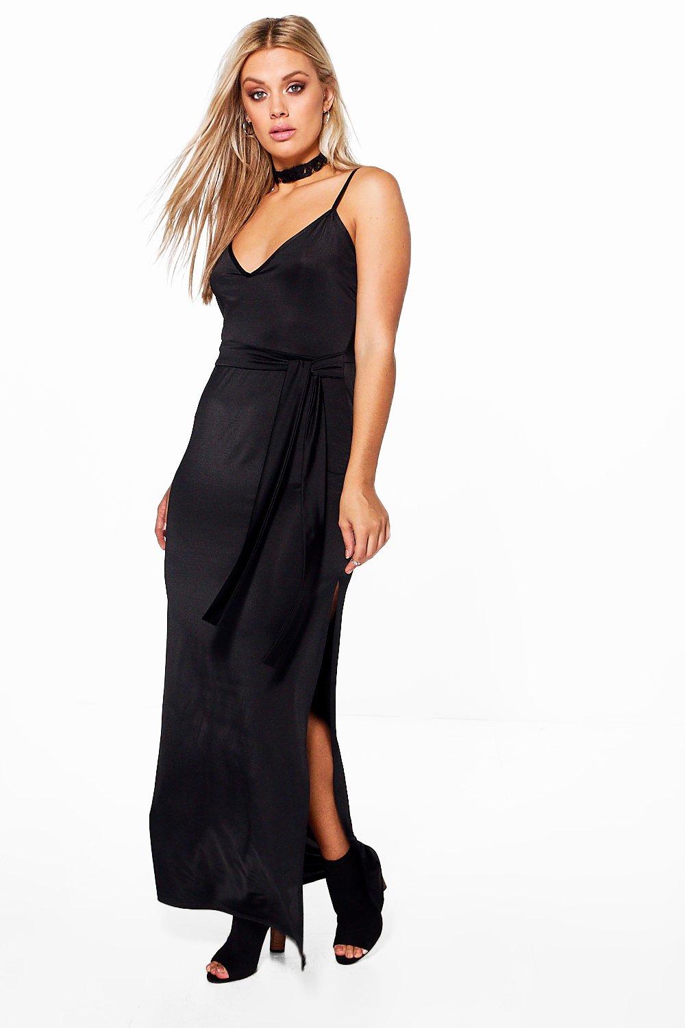 boohoo side split dress