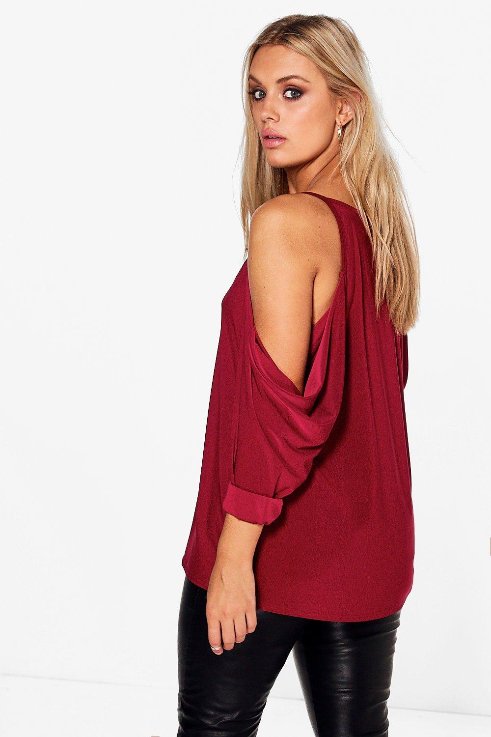 cold shoulder v neck top