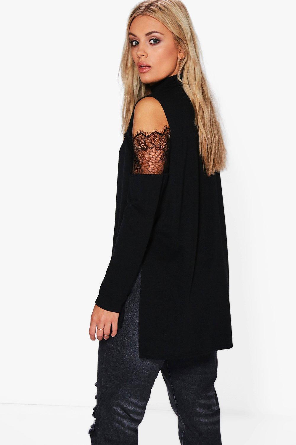 Lace shoulder jumper best sale