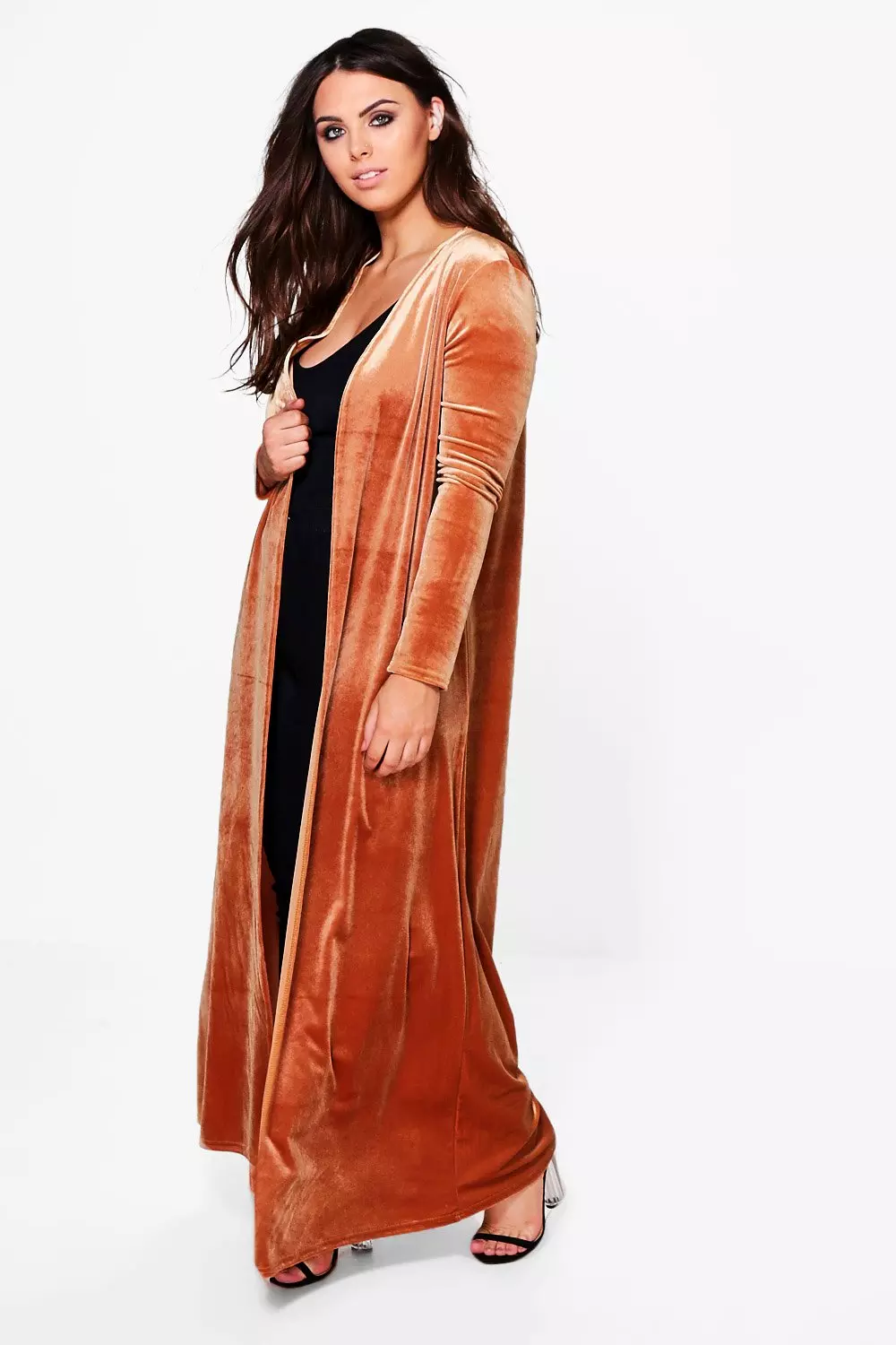 Women's velvet sale duster coat