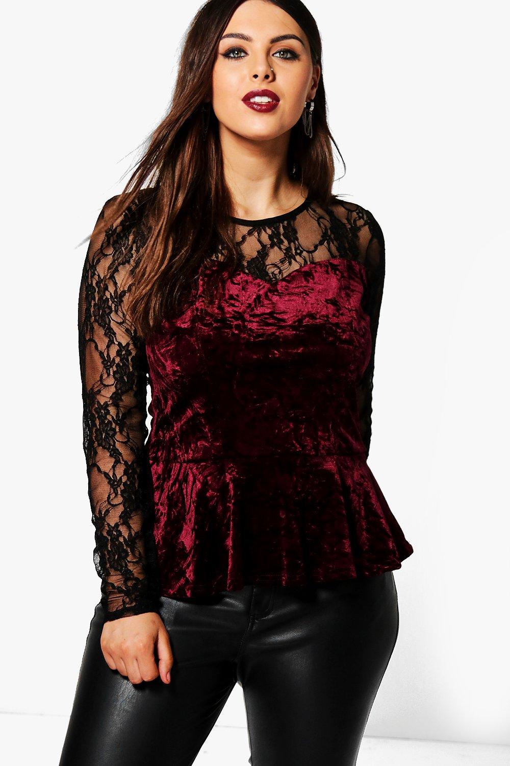 velvet peplum top