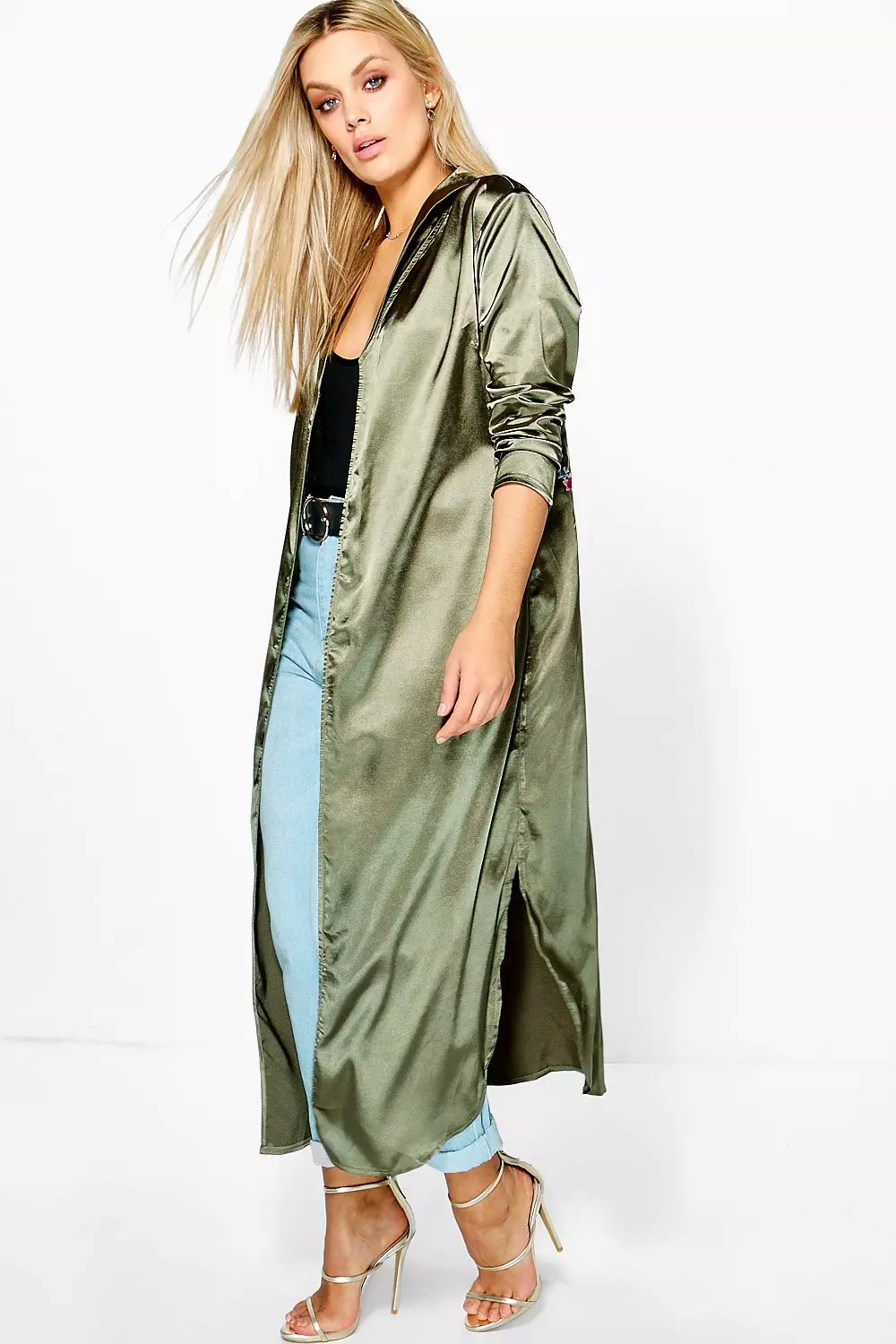 Green on sale satin duster