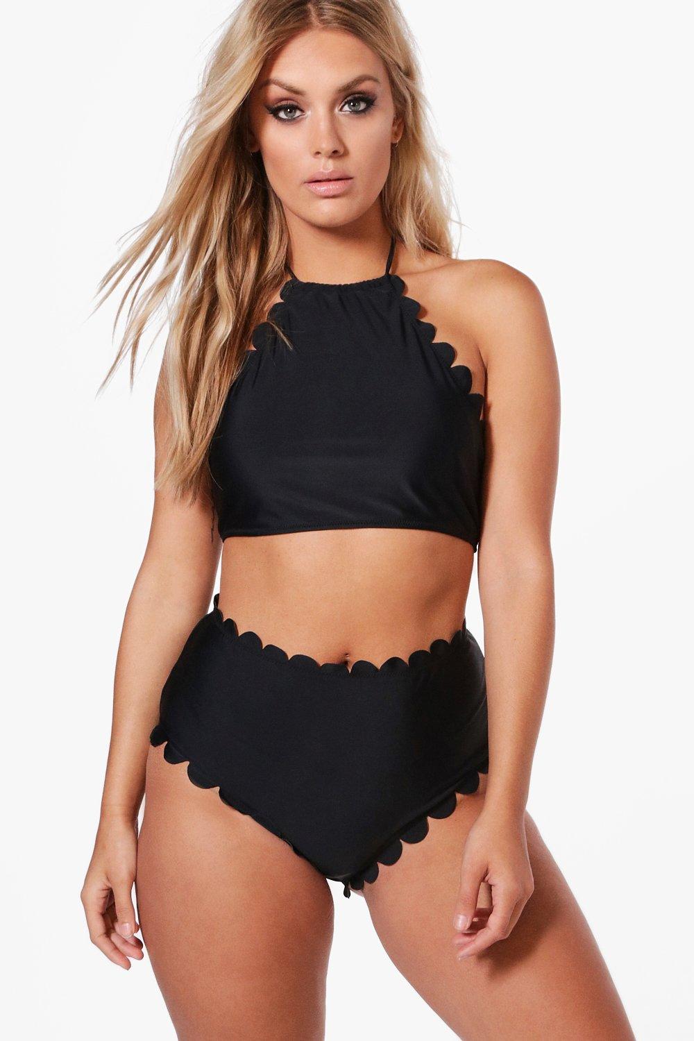 black halter neck bikini