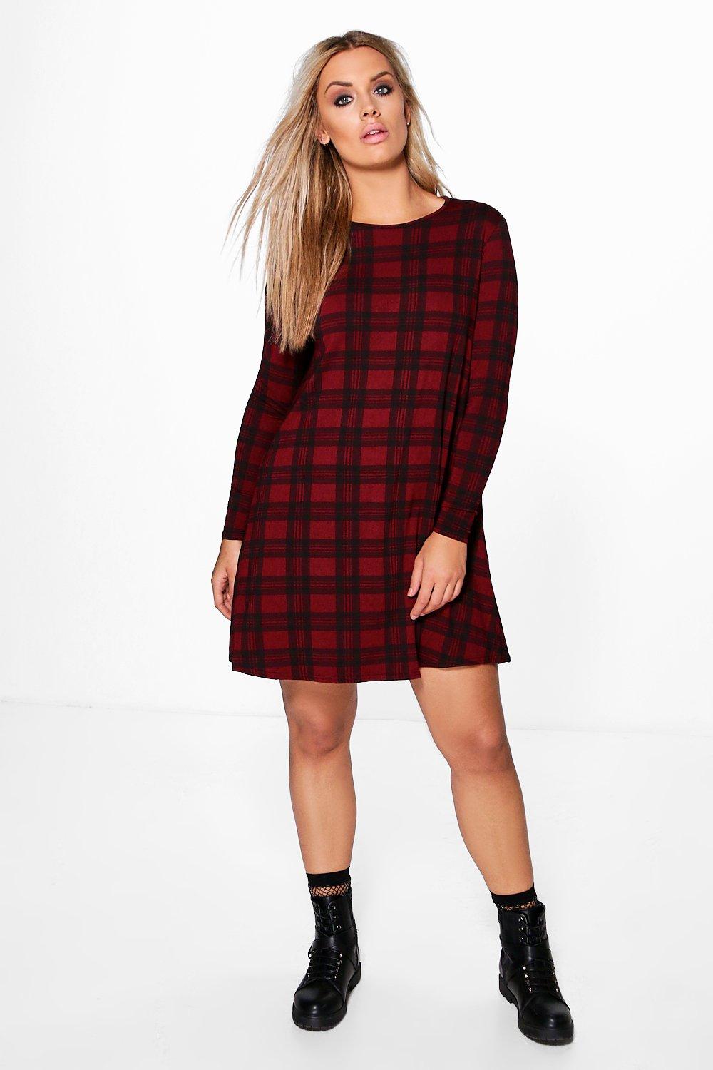 red tartan swing dress uk