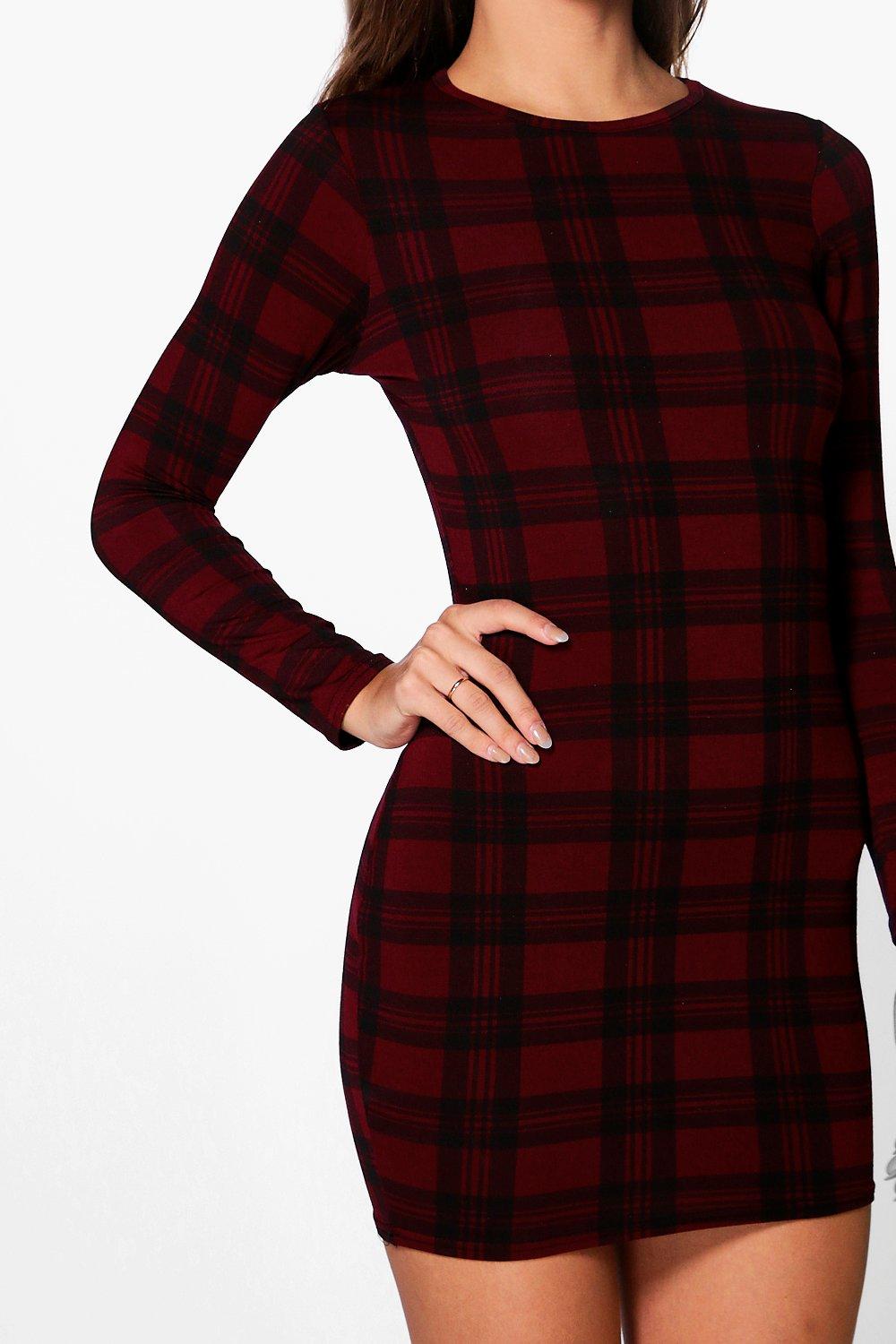 Boohoo tartan dress best sale