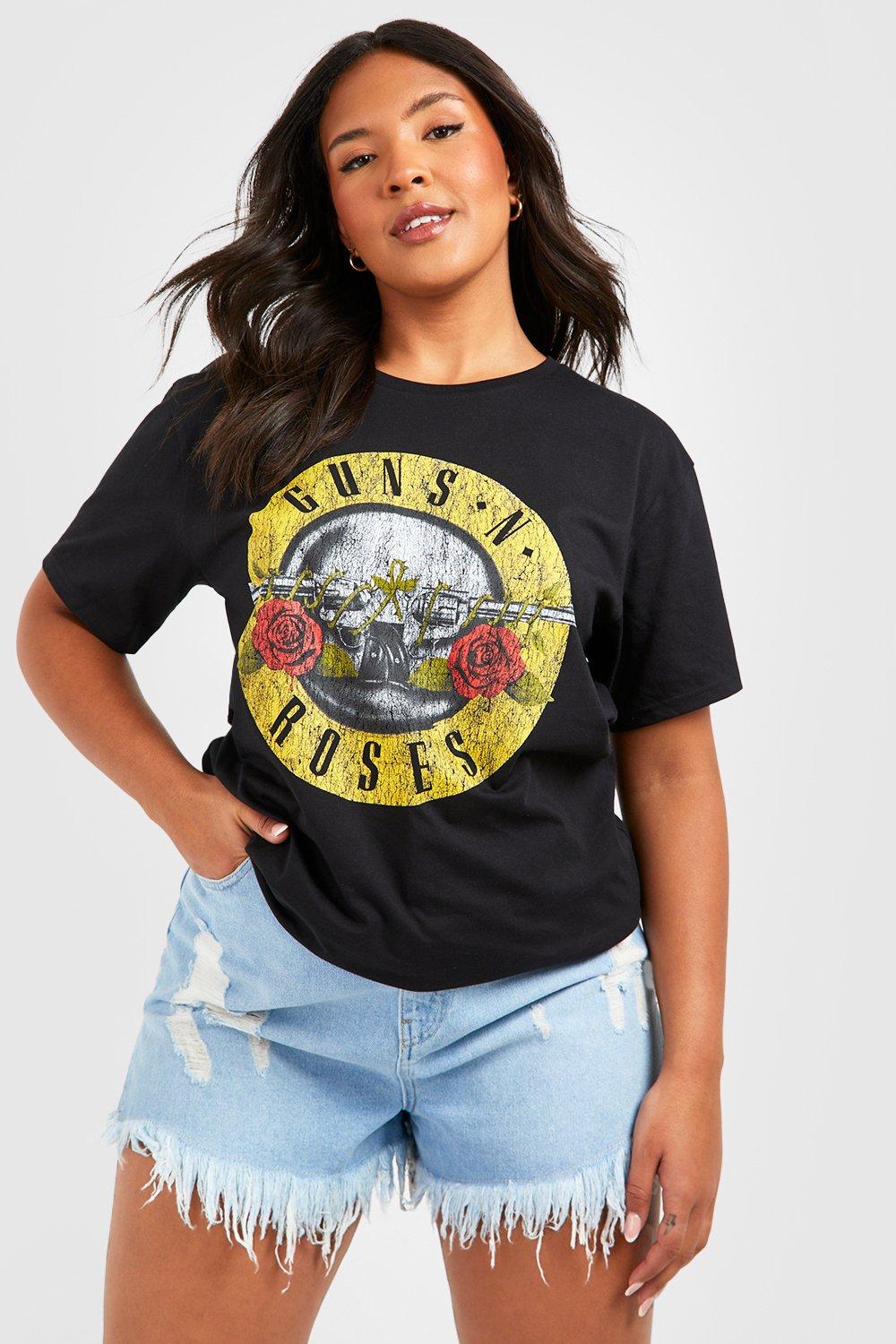 boohoo Guns N Roses Crop Band Baby T-Shirt - White - Size L