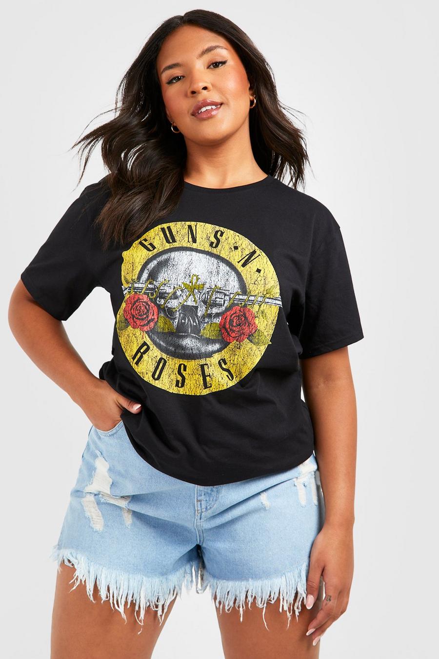 Black svart Plus -  Licensierad t-shirt med Guns N Roses-motiv