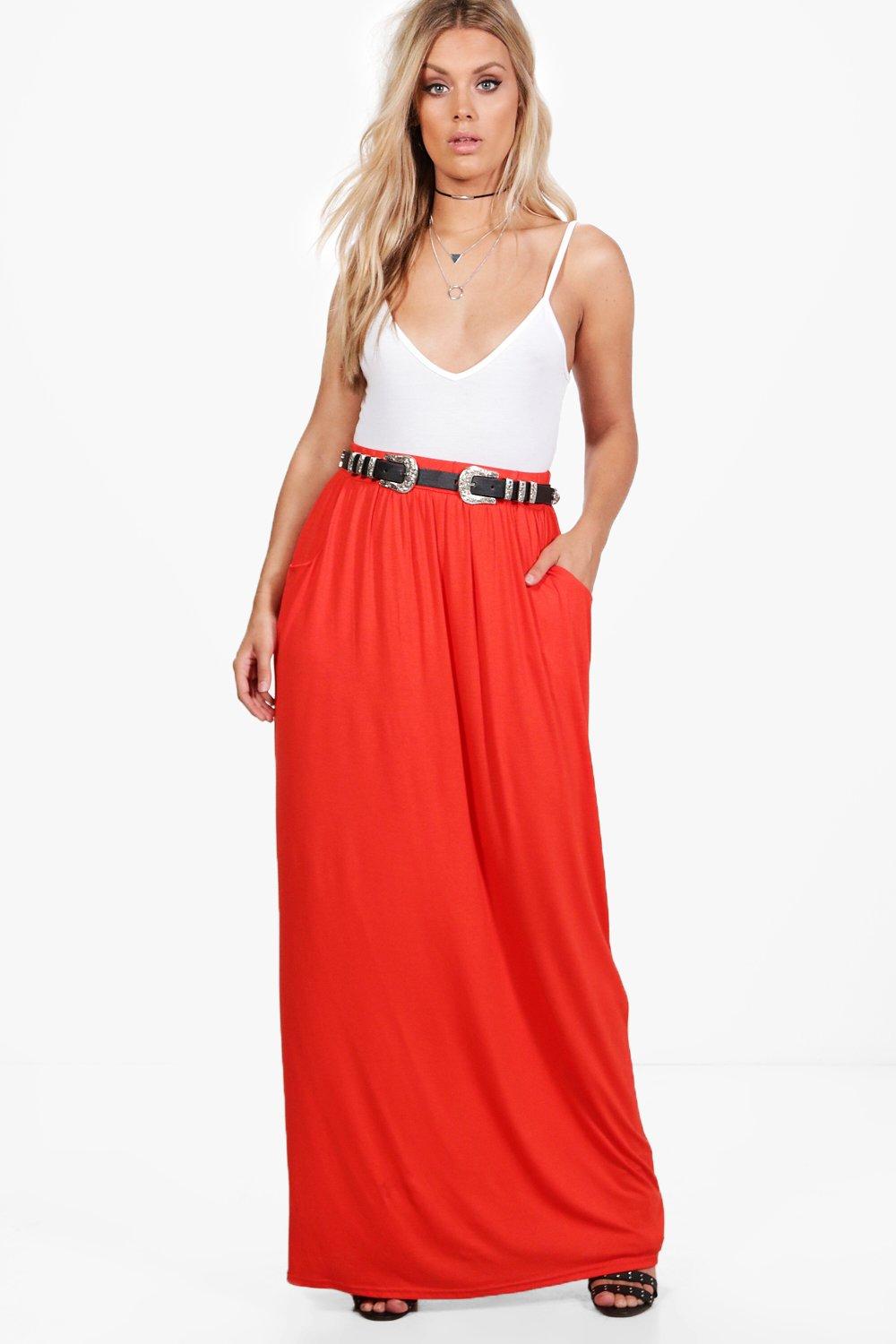 jersey maxi skirt with pockets
