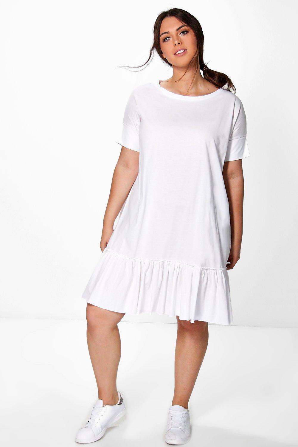 frill hem t shirt dress