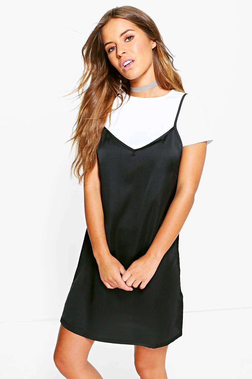 boohoo petite black dress