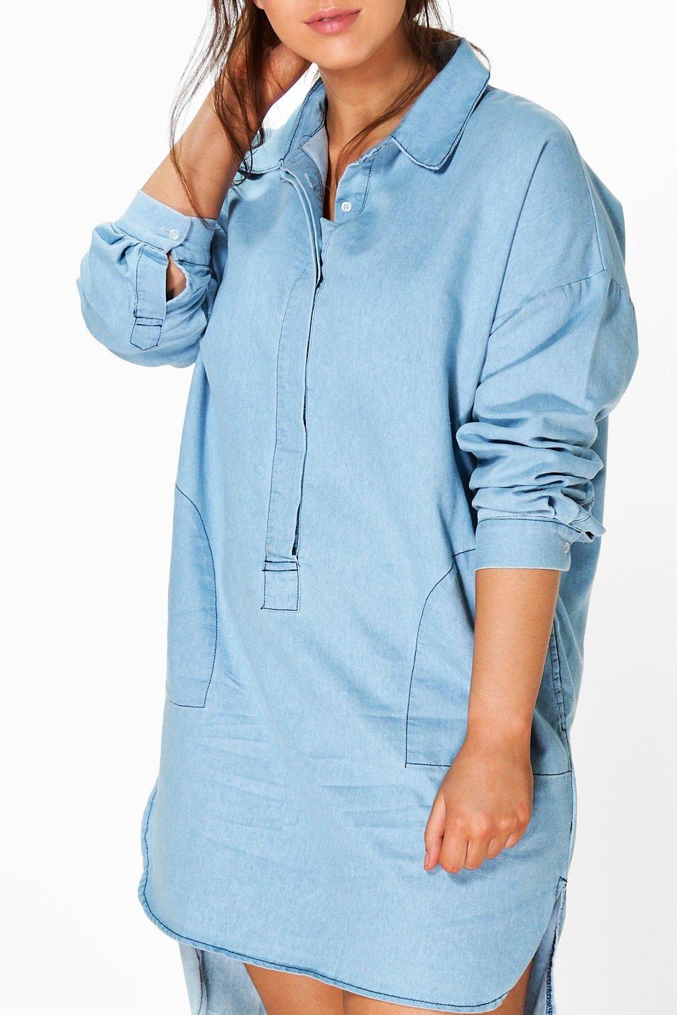 plus size denim shirt dress uk