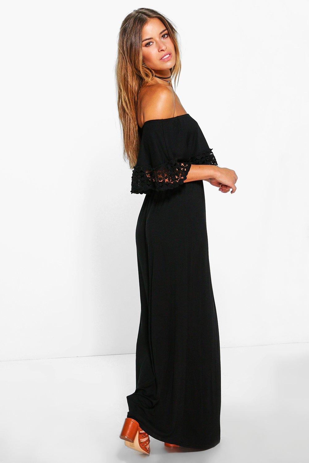 petite off the shoulder maxi dress