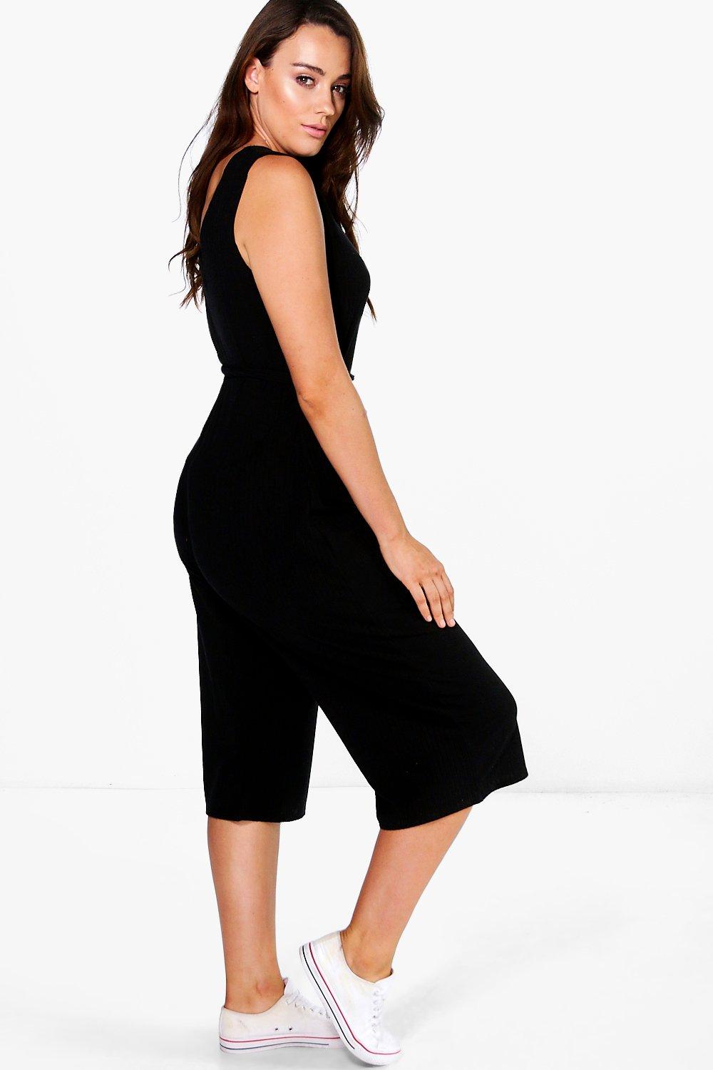 boohoo ribbed jumpsuit