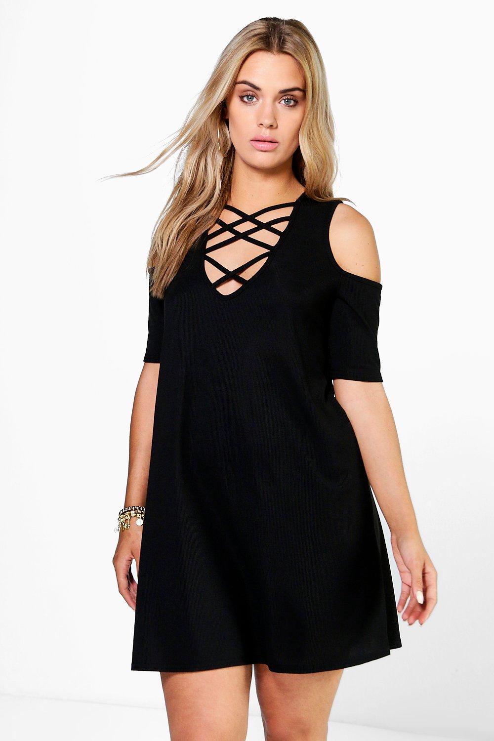 cold shoulder dress boohoo