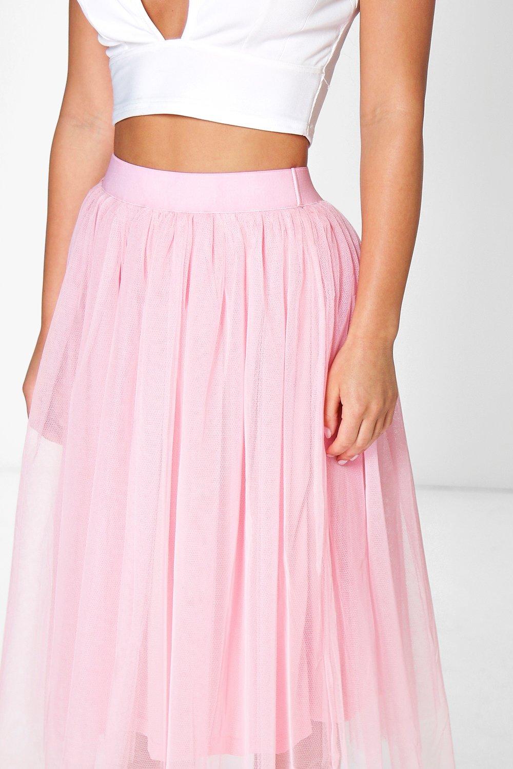 Pink tulle skirt clearance boohoo