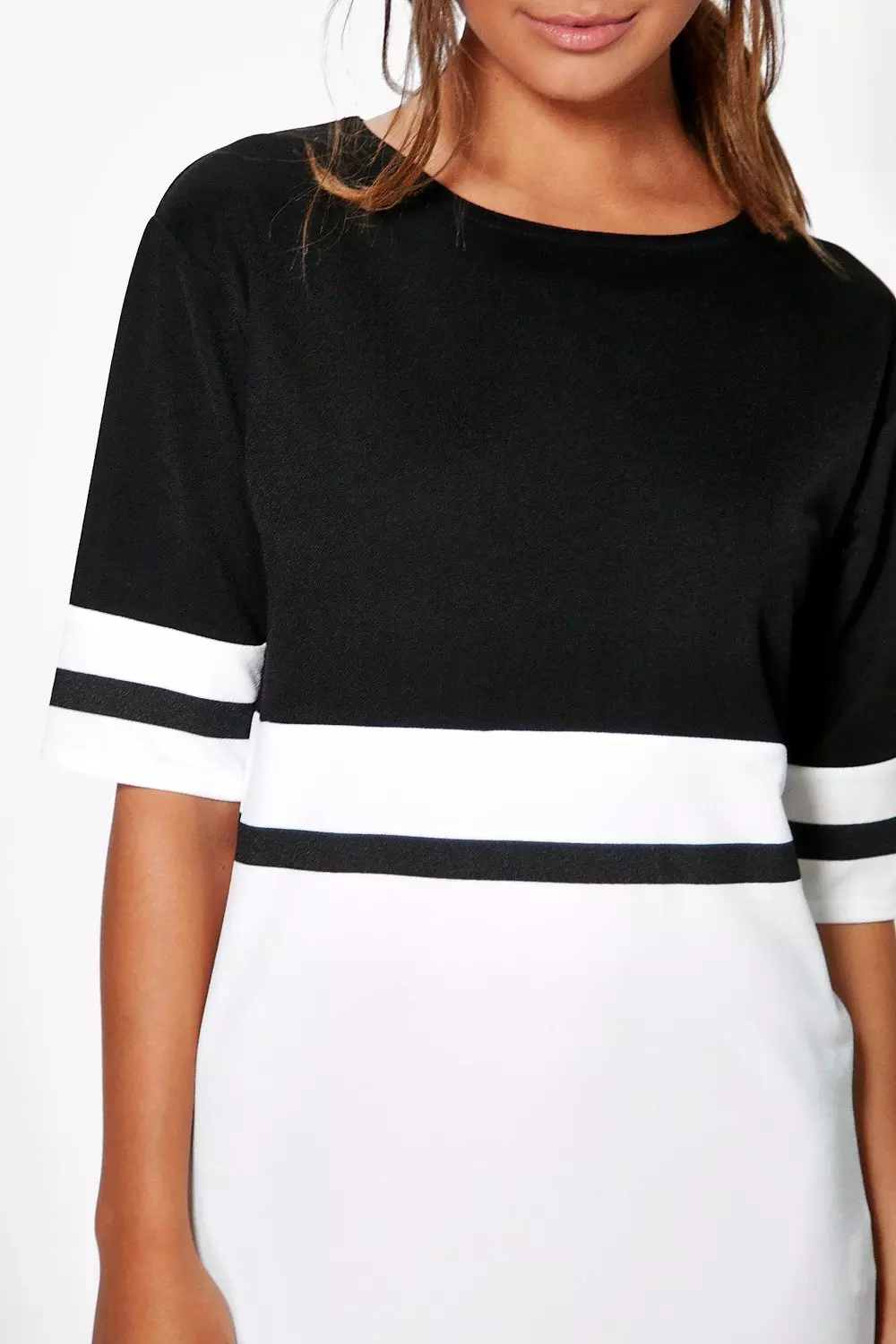 Multi Petite Curve Hem Colour Block Dress alternative image