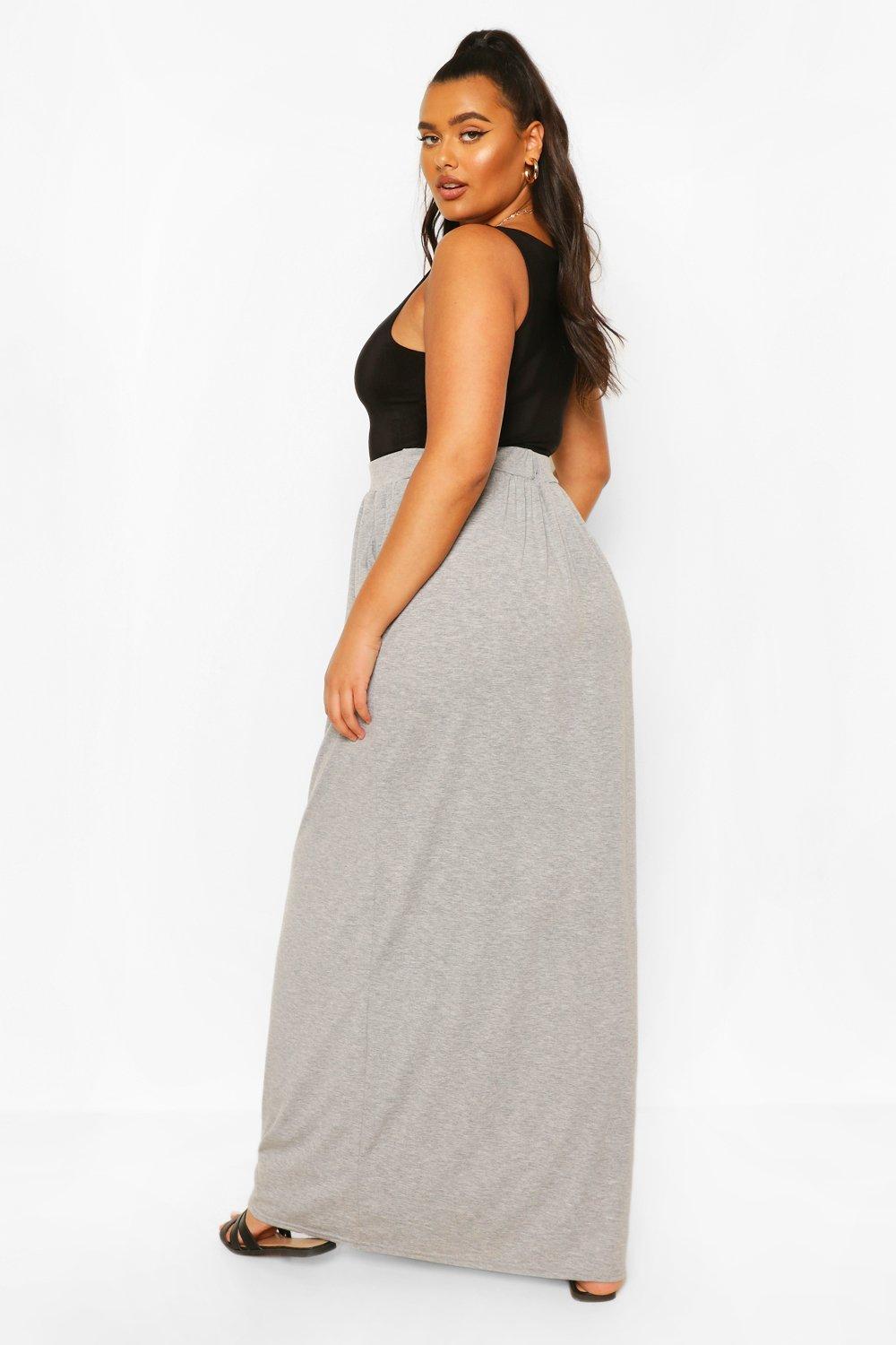 women's plus size maxi skirts jersey knit
