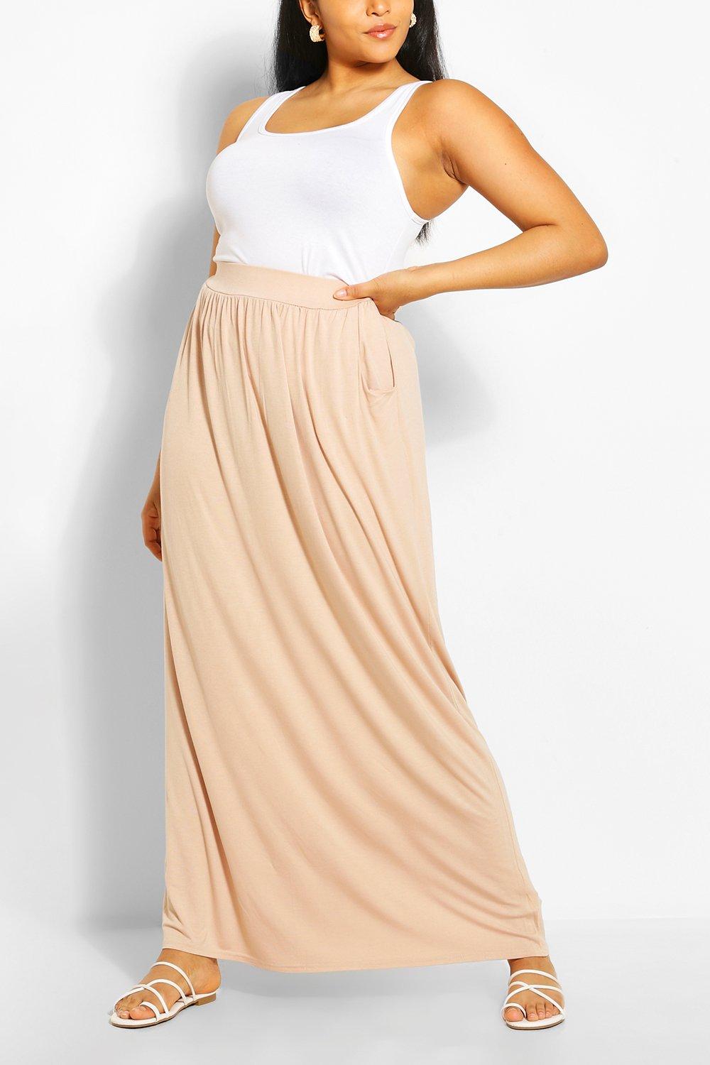 boohoo jersey maxi skirt