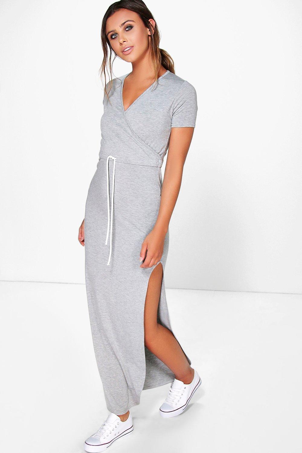 boohoo grey maxi dress