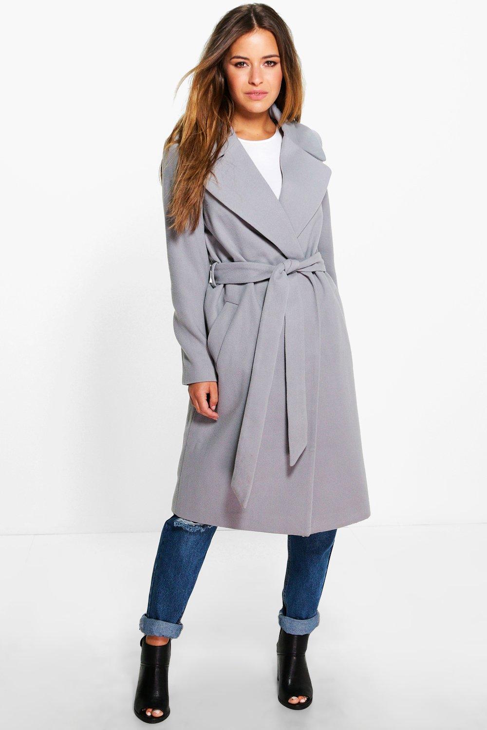 oversized collar wrap coat