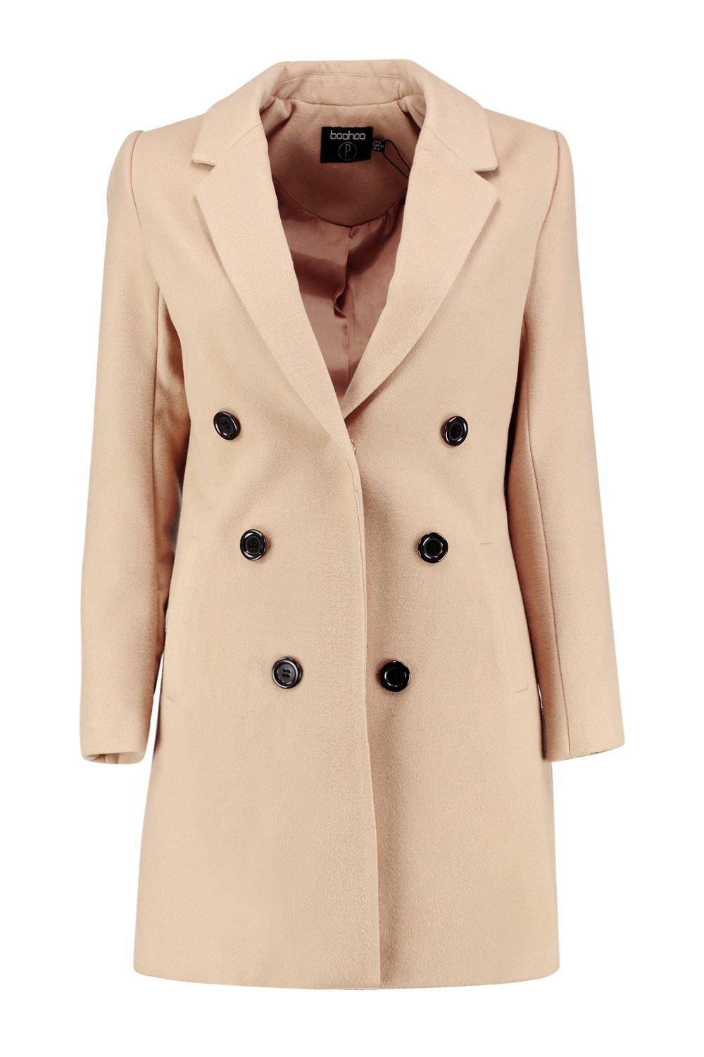 boohoo petite camel coat