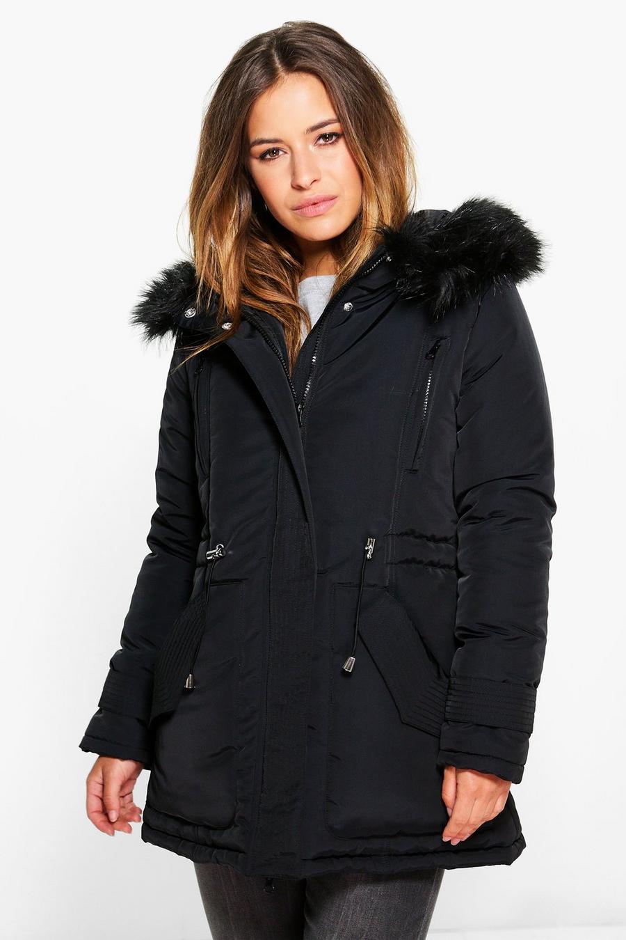 Petite Lilly Luxe Parka With Faux Fur Hood image number 1