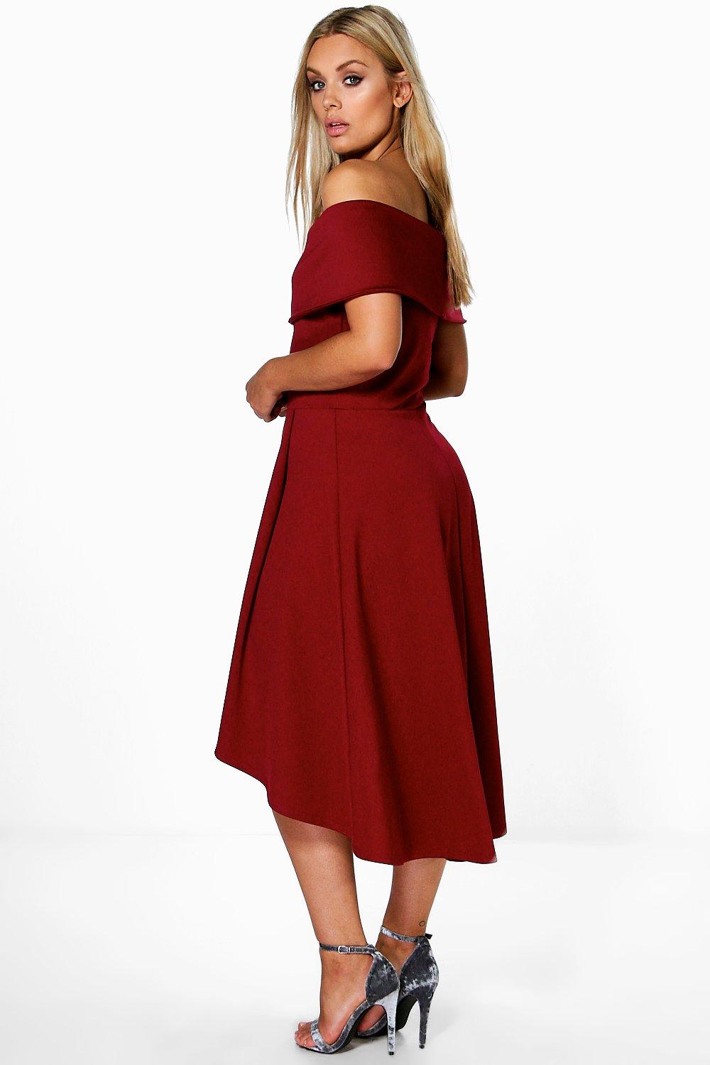 Boohoo double shop layer midi dress