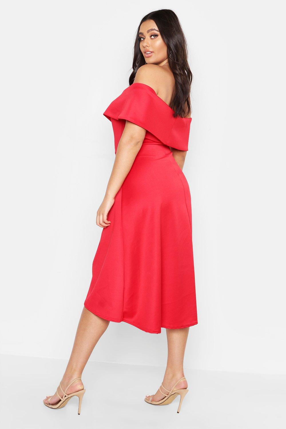 Plus double layer midi clearance dress