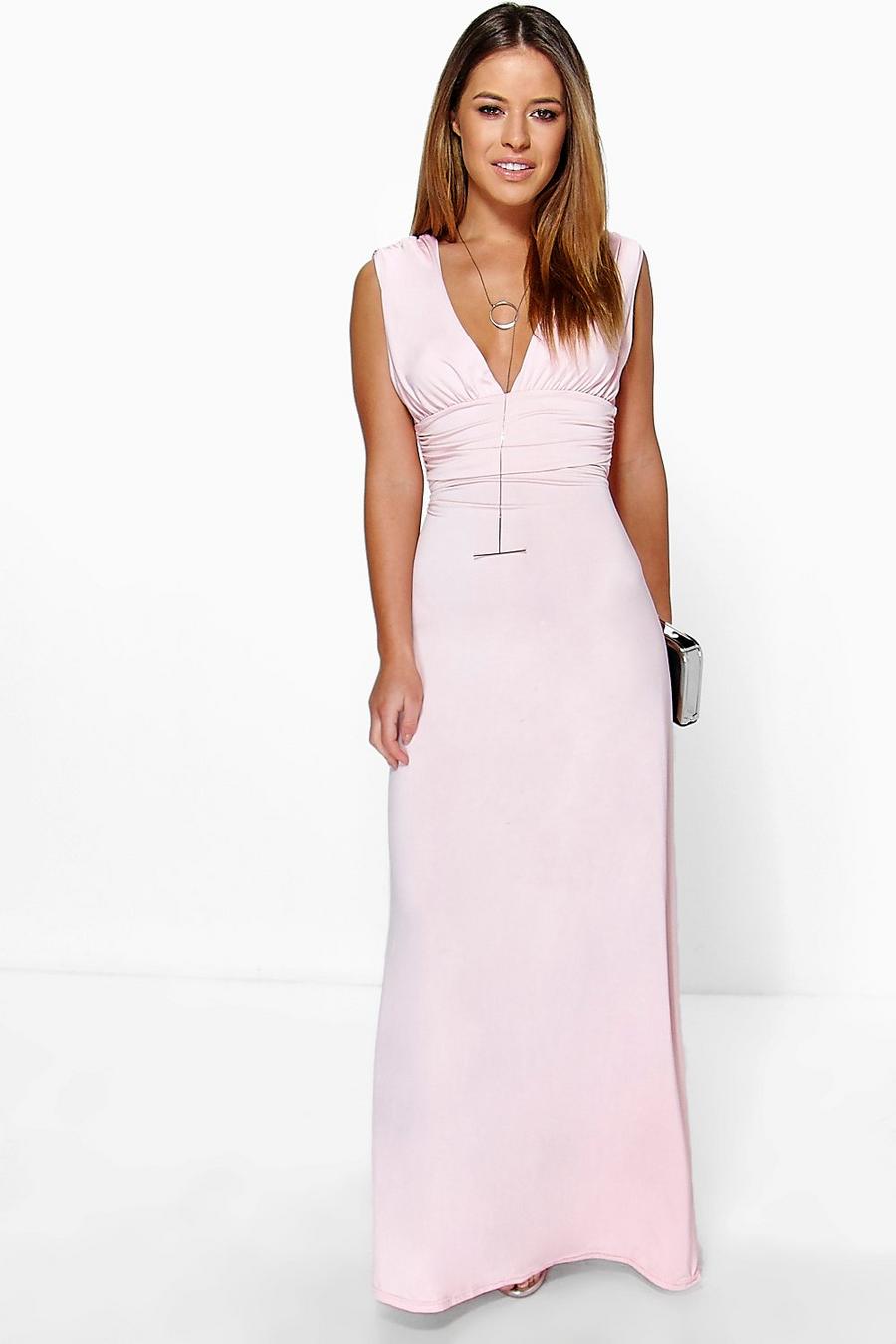 Rose Petite Plunge Ruched Maxi Dress image number 1